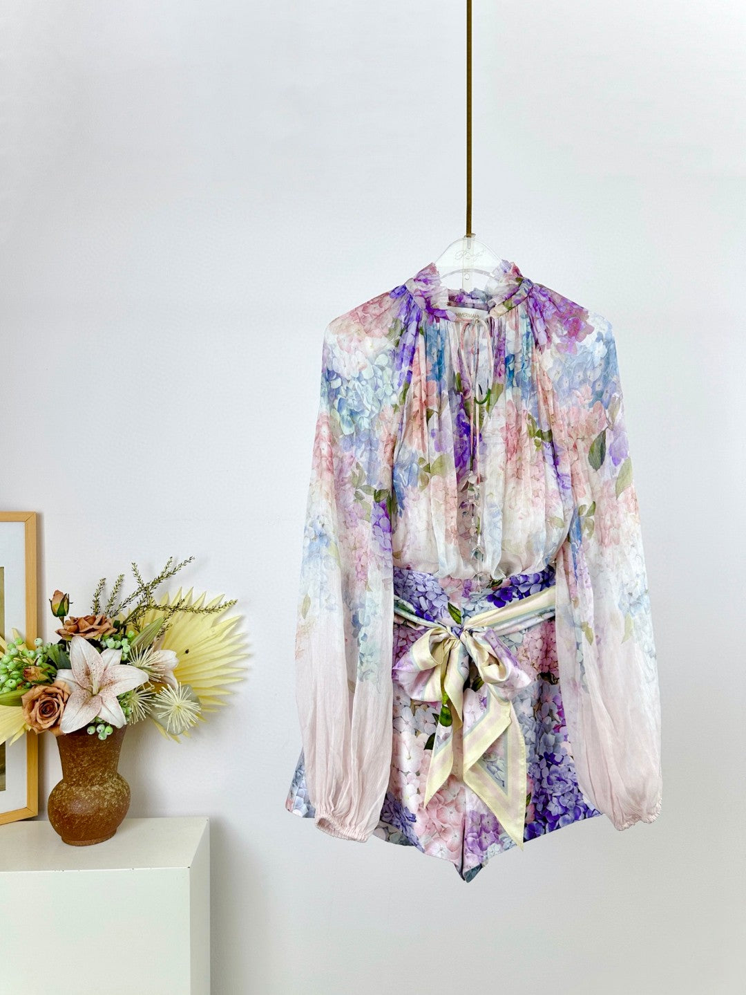 Chemisier fleuri à manches lanternes et jupon Zimmermann DAWNING – Collection Illumination