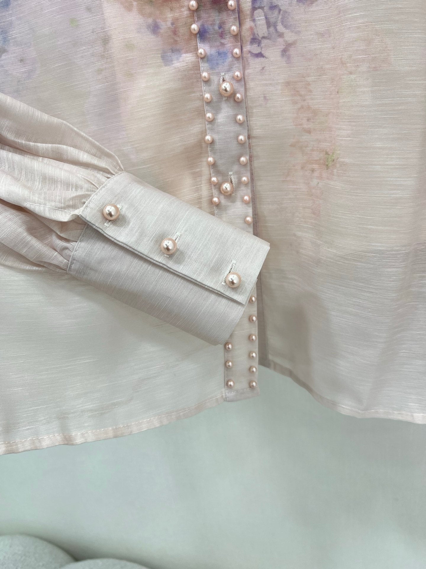 Ensemble chemisier fleuri orné de perles et jupe taille haute Zimmermann 2025