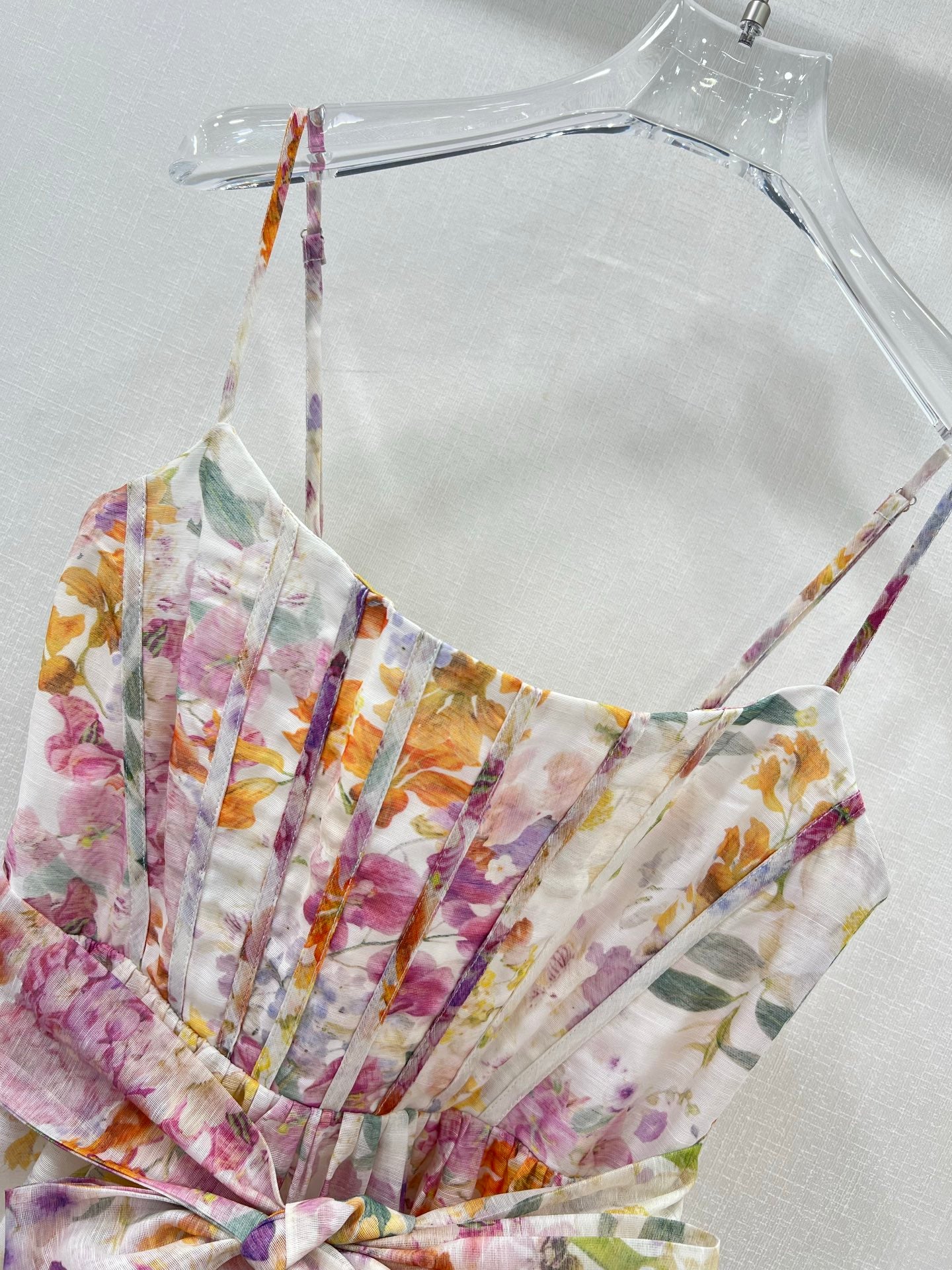 Robe midi en lin à fleurs et nœud papillon Zimmermann 2025