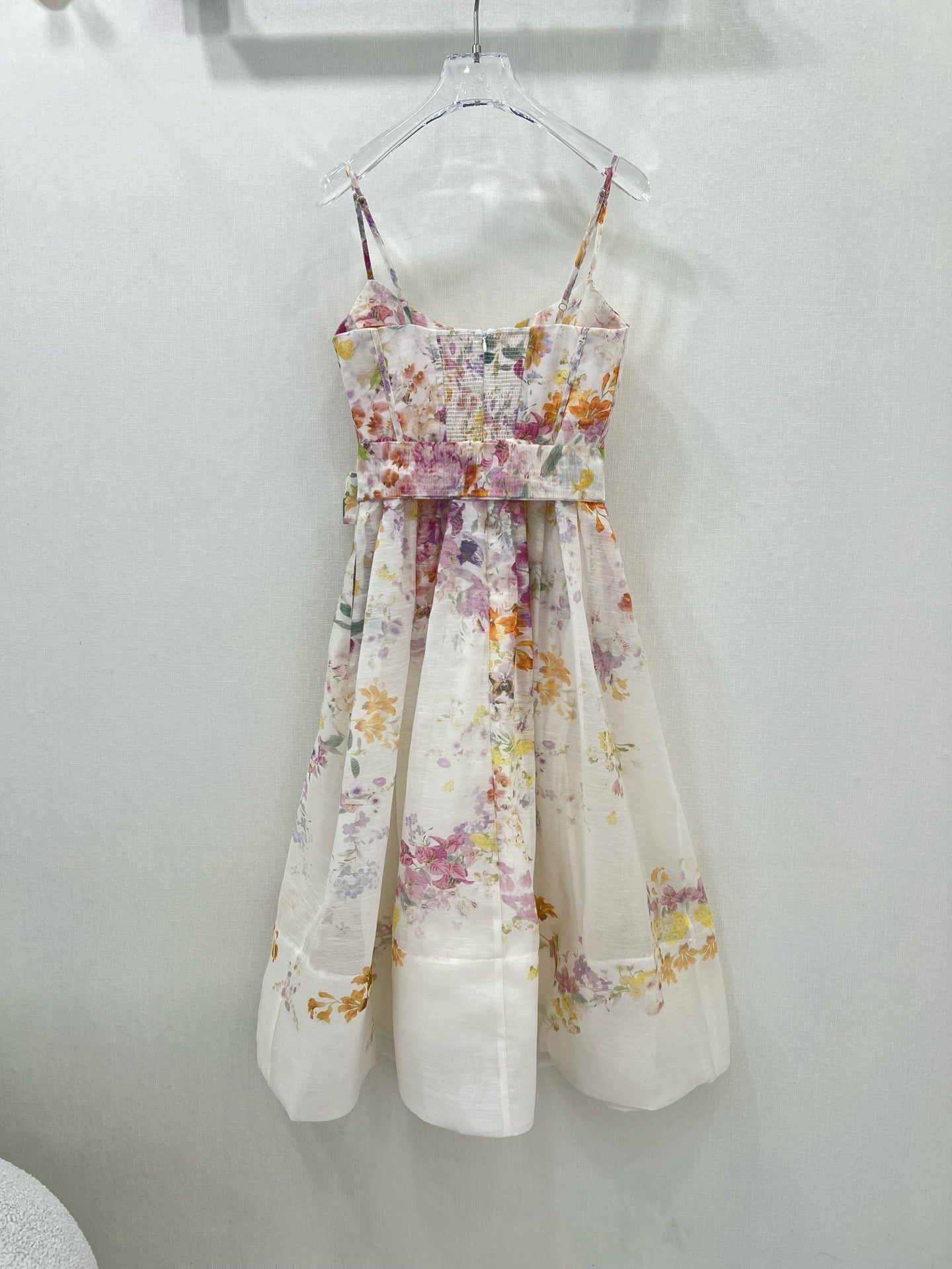 Robe midi en lin à fleurs et nœud papillon Zimmermann 2025
