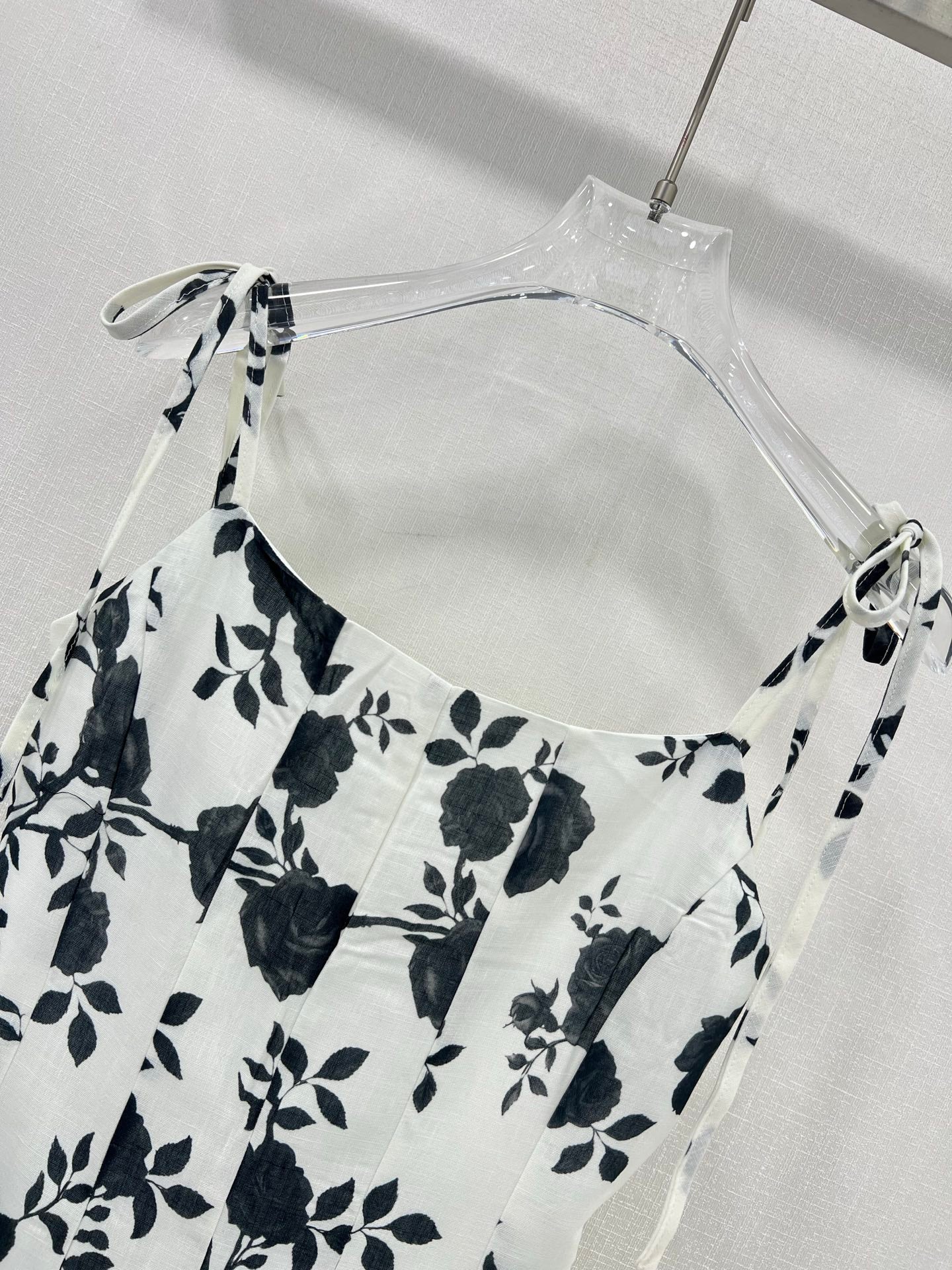 Abito midi in lino con stampa floreale bianco e nero Zimmermann 2025