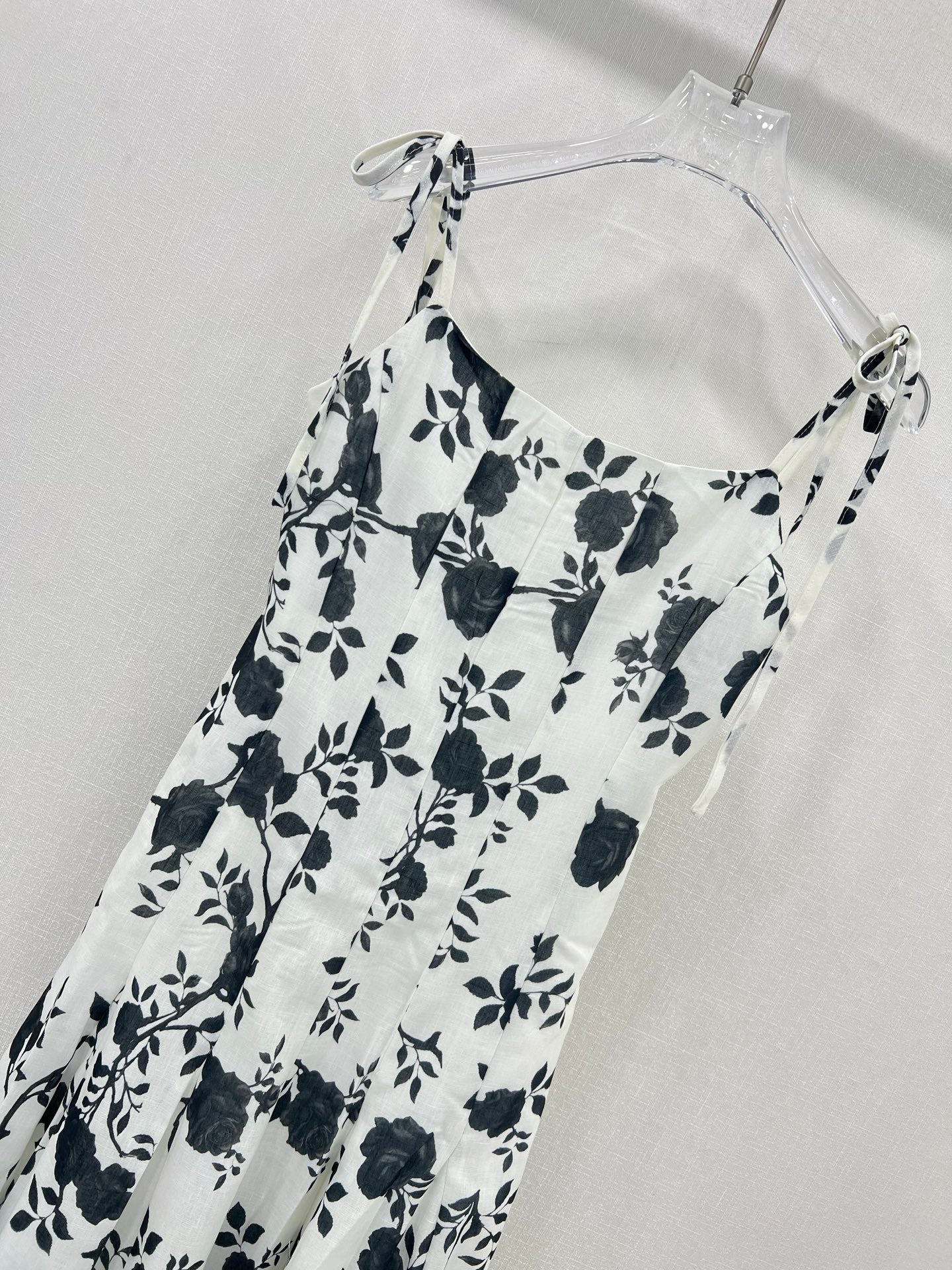 Abito midi in lino con stampa floreale bianco e nero Zimmermann 2025