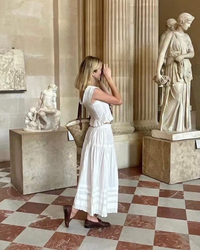 Gonna midi a trapezio con pizzo di cotone Zimmermann 2025
