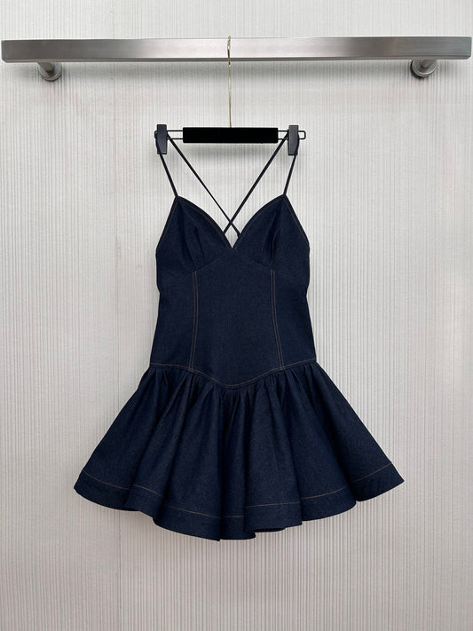 Robe à bretelles en jean à ourlet volanté pré-printemps 2025 de Zimmermann