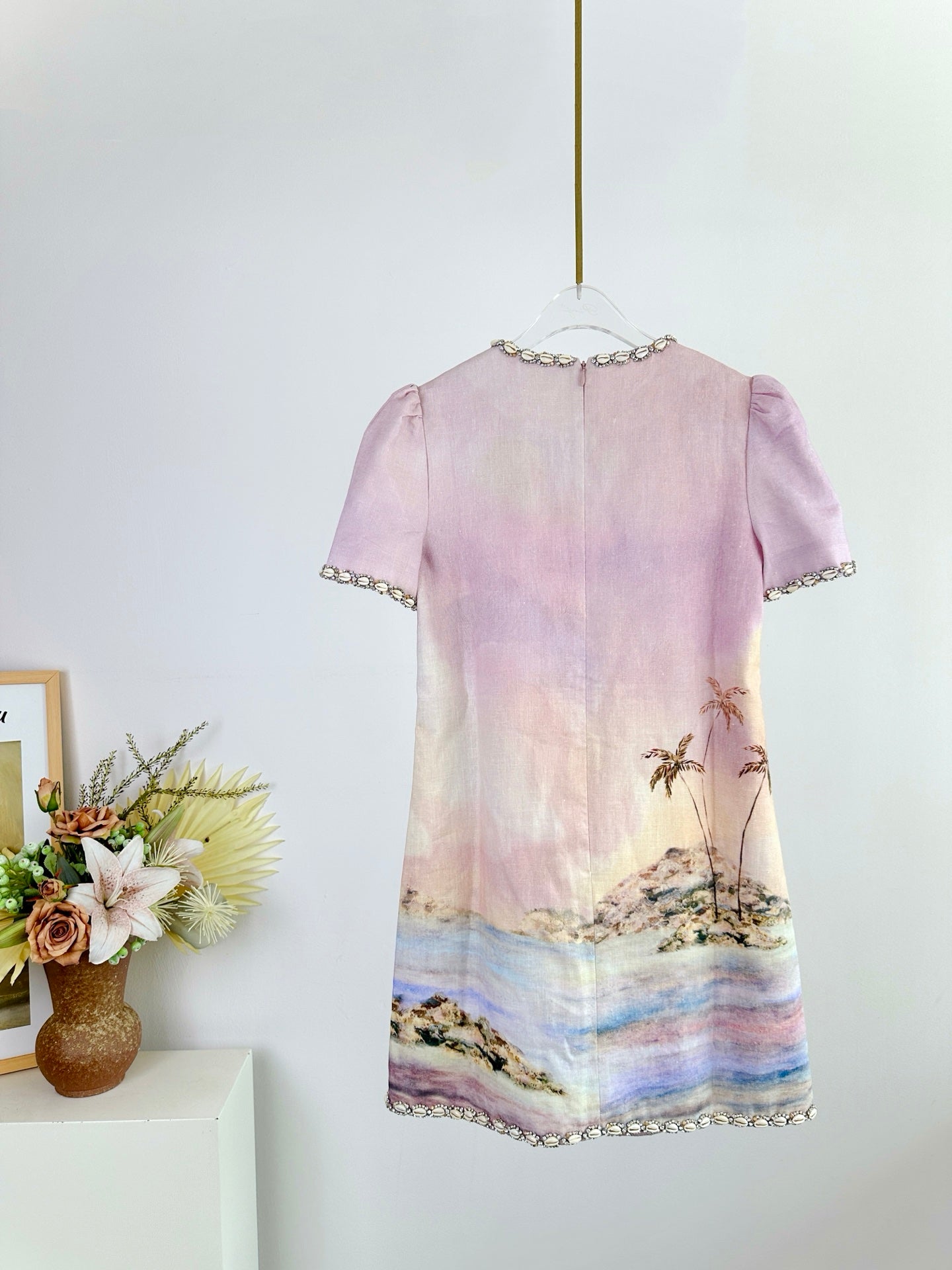 Robe courte en lin ornée de coquillages Illuminate de Zimmermann 2025