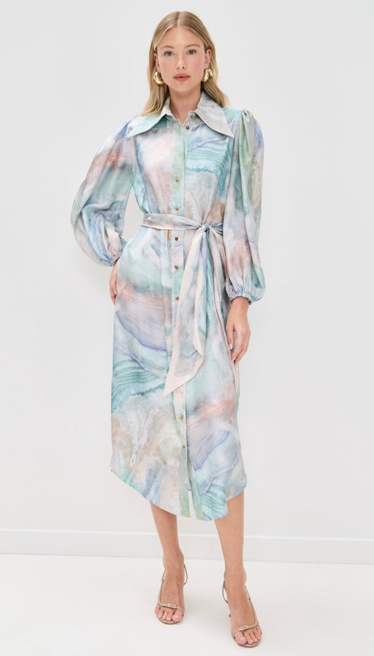 Robe chemise en soie Illuminate Zimmermann 2025 avec ceinture amovible