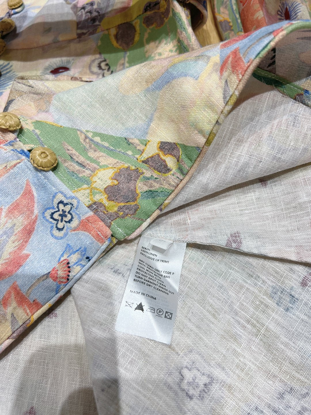 Mini-robe en lin à imprimé patchwork floral et ceinture Zimmermann