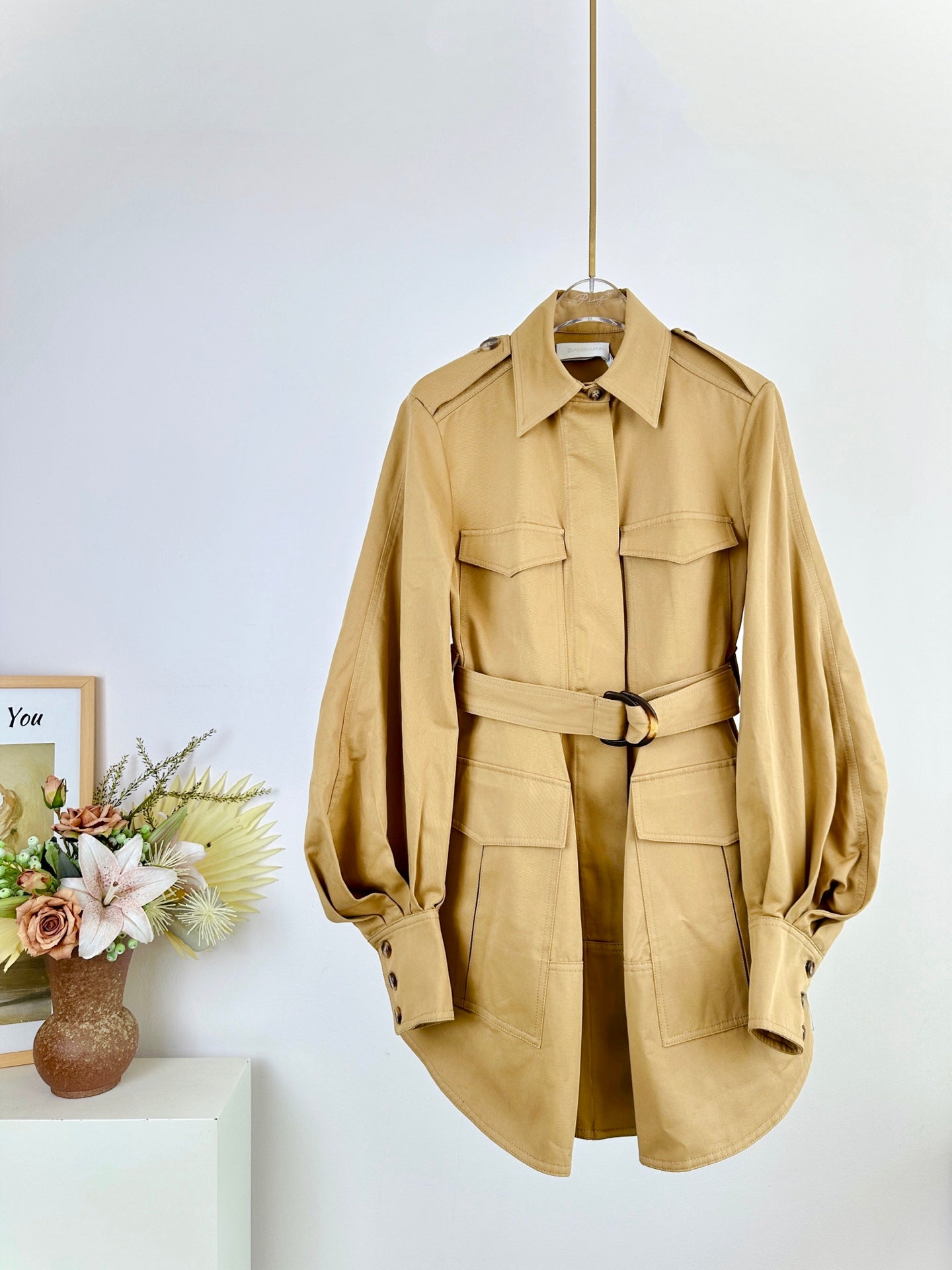 Robe chemise courte utilitaire Illuminate de Zimmermann à manches ballon