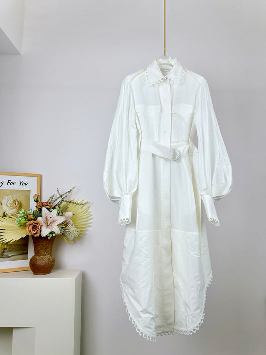 Robe midi Illuminate d'inspiration utilitaire avec bordure en dentelle de Zimmermann