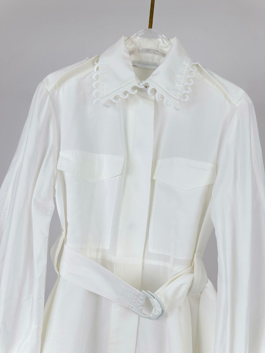 Robe midi Illuminate d'inspiration utilitaire avec bordure en dentelle de Zimmermann