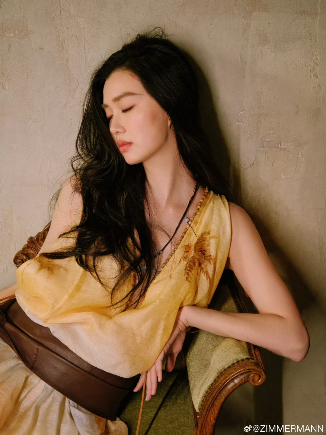 Mini-robe Zimmermann en soie et lin ornée de détails perlés