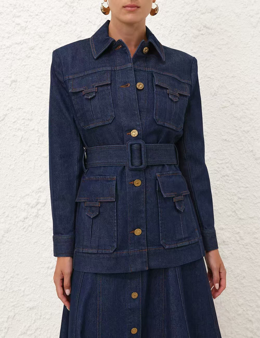 Ensemble veste blazer en jean et jean large Zimmermann