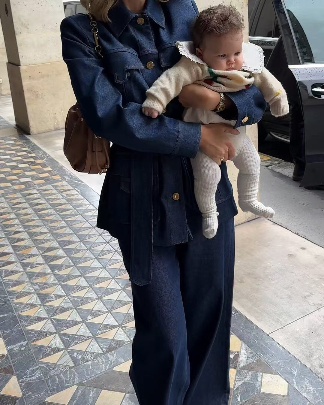 Ensemble veste blazer en jean et jean large Zimmermann