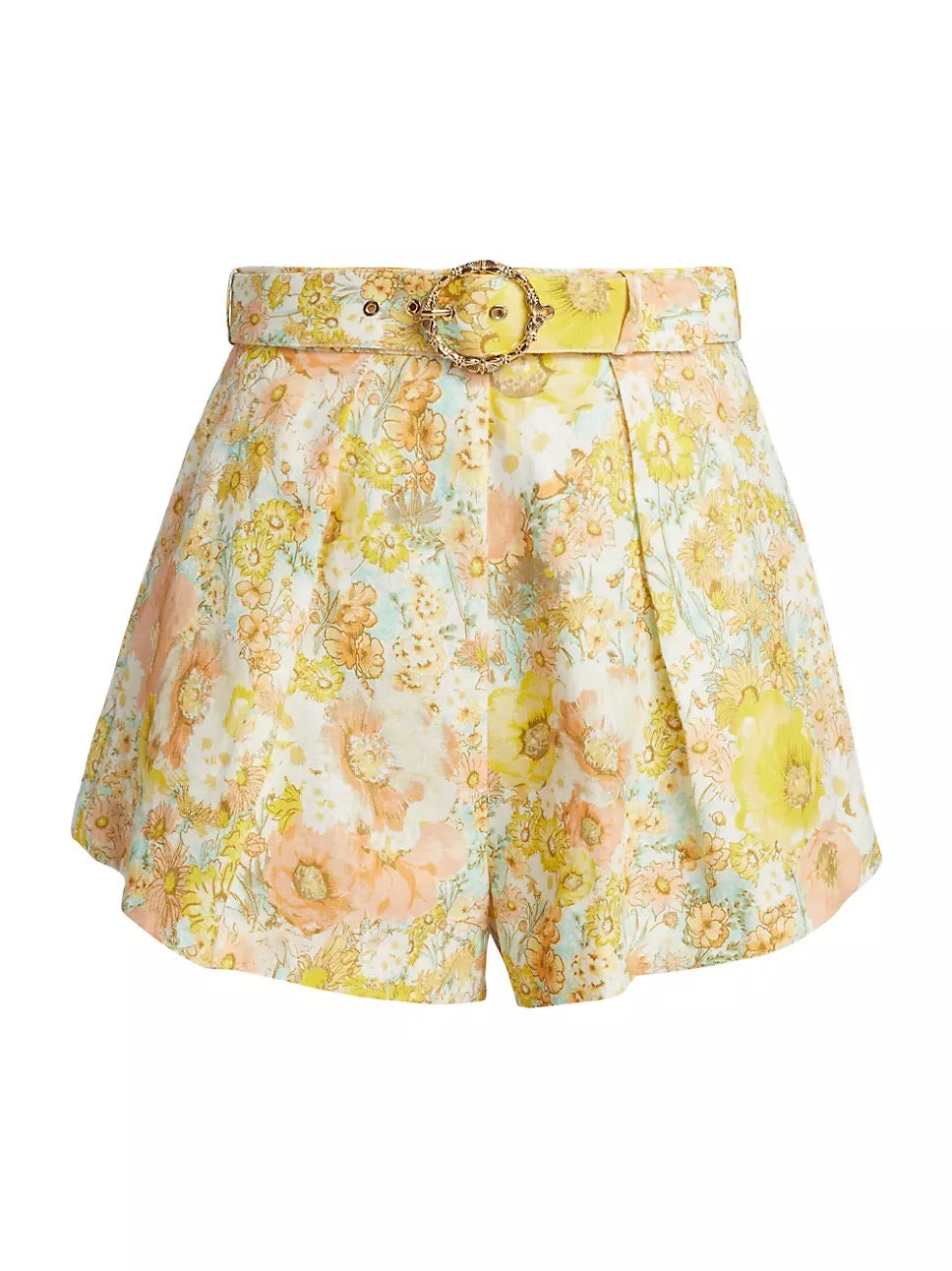 Short en lin fleuri avec ceinture Zimmermann