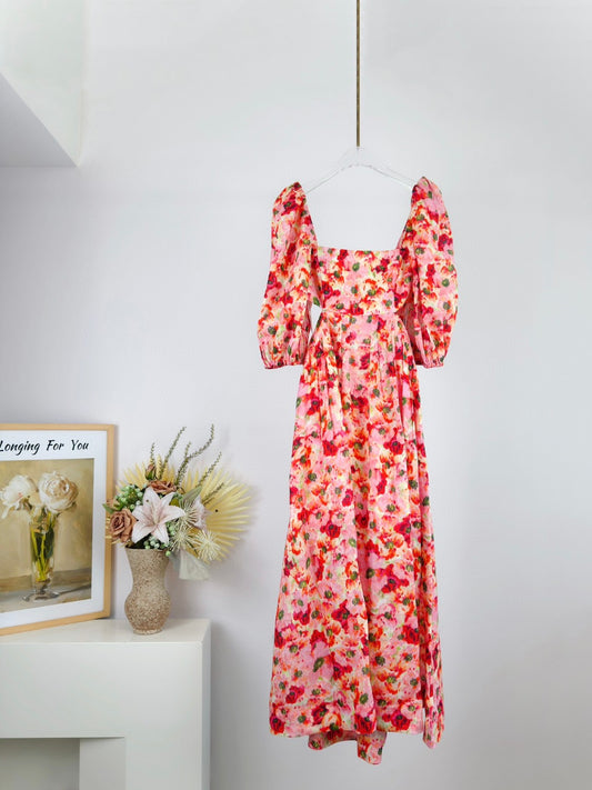 Zimmermann Lightburst Linen Cutout Midi Dress