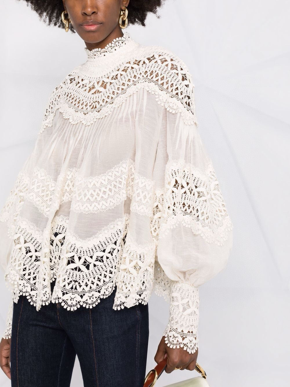 Zimmermann Postcard Embroidered Blouse in Cream – Resort 2022