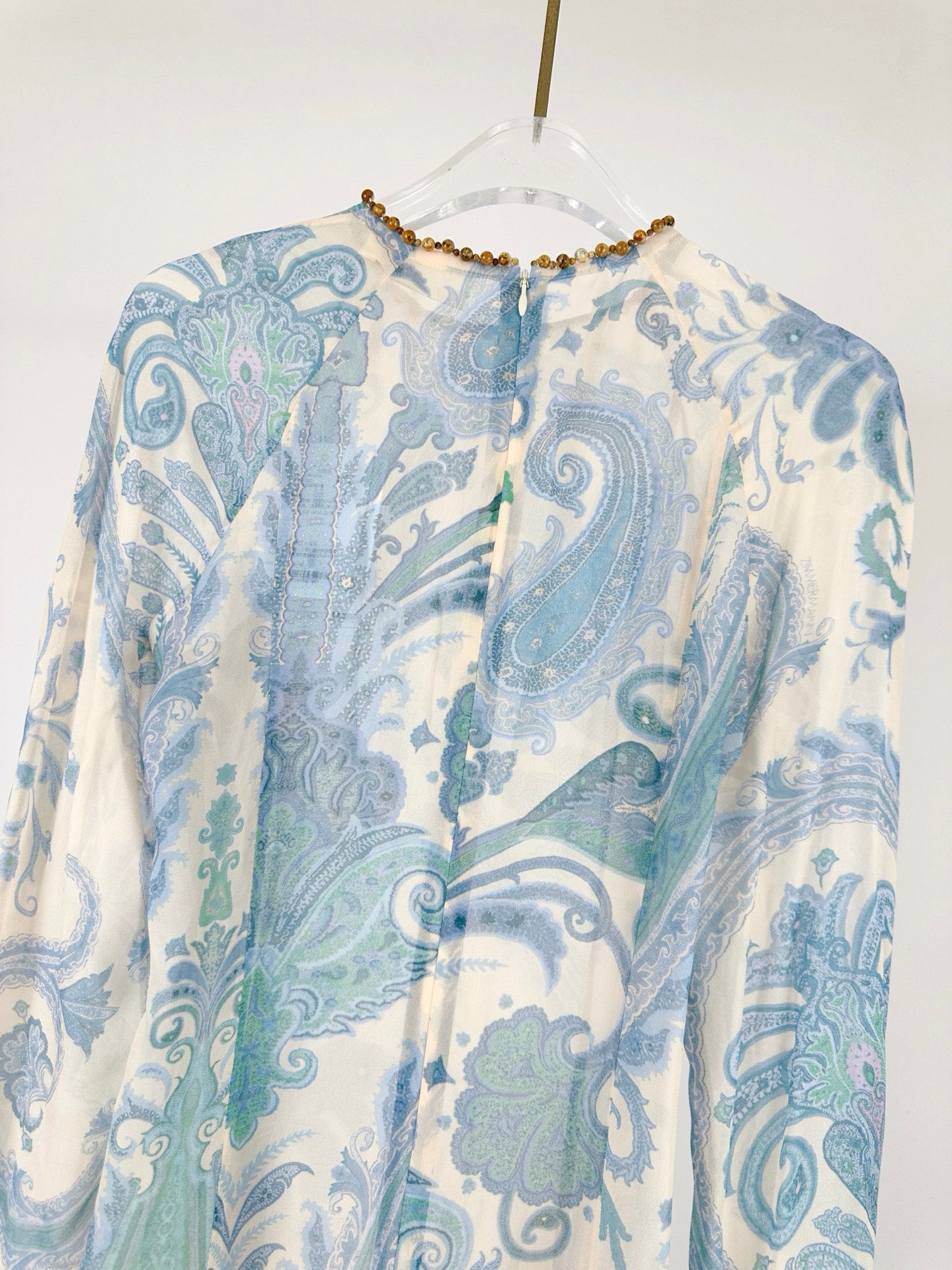 Zimmermann Illuminate Long Sleeve Embellished Maxi Dress