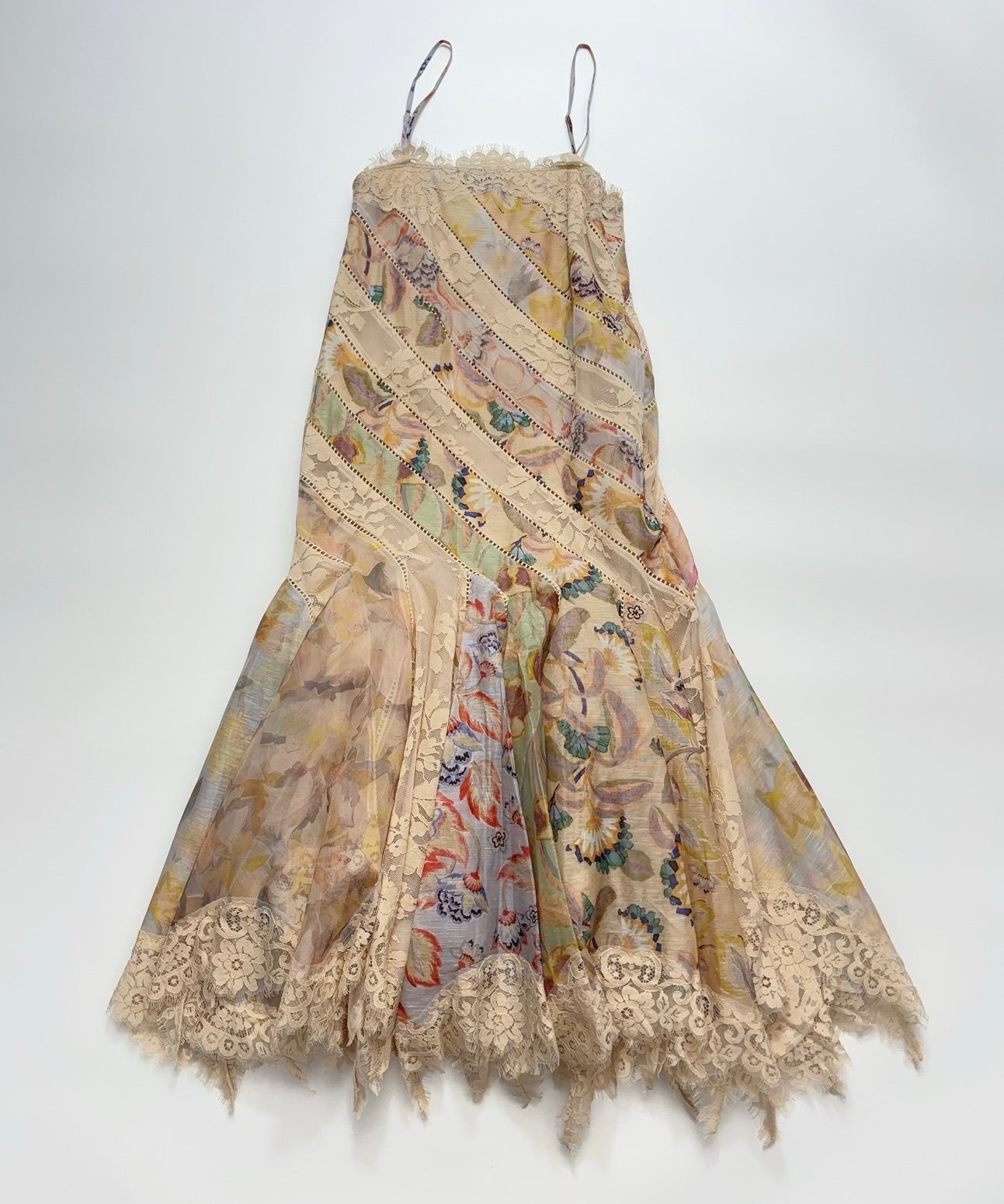 Zimmermann Patchwork Lace-Trimmed Floral Maxi Dress