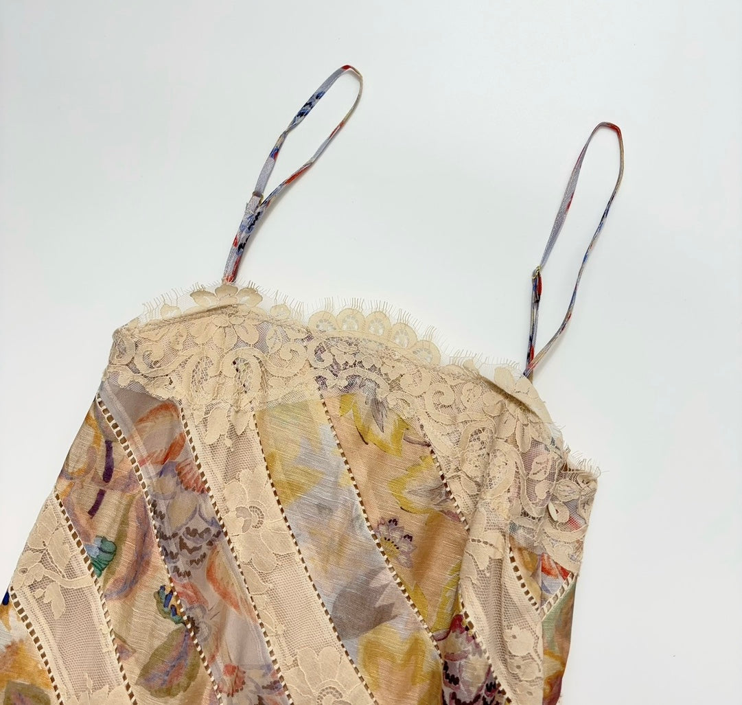 Zimmermann Patchwork Lace-Trimmed Floral Maxi Dress