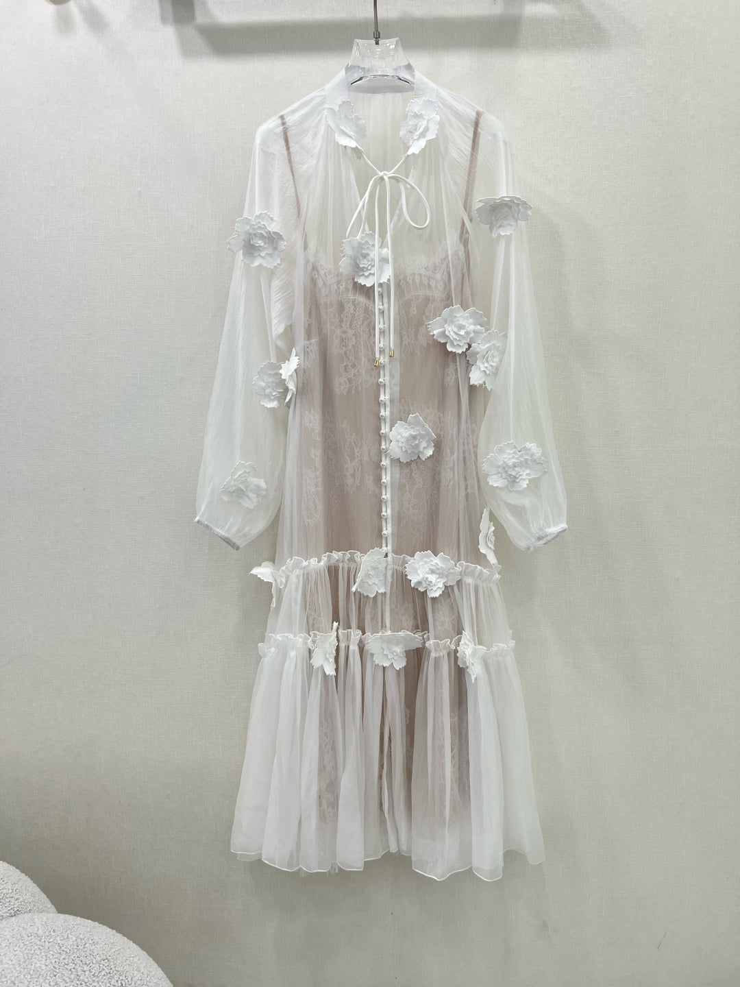 Zimmermann 3D Floral Appliqué Two-Piece Dress Set