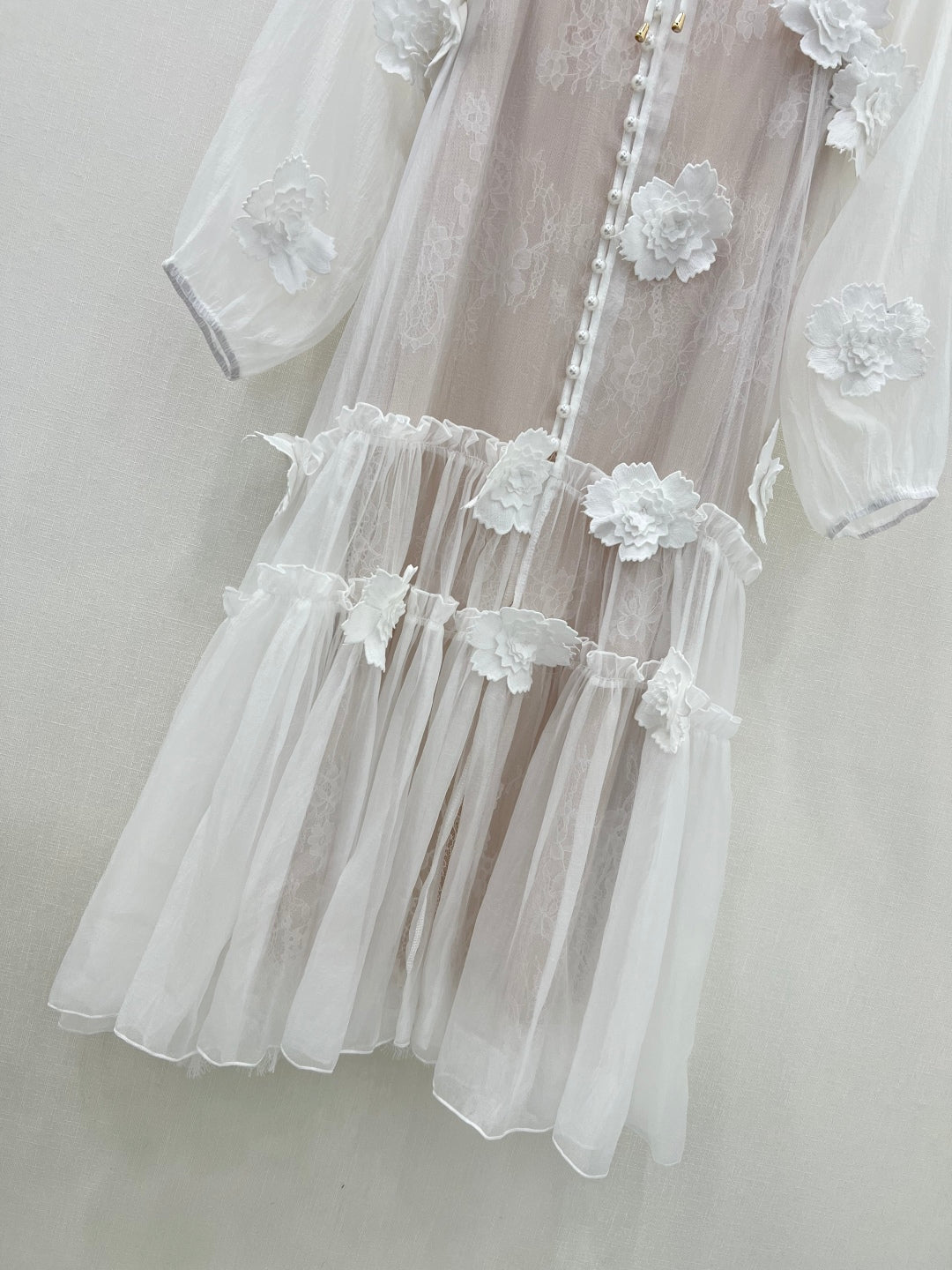 Zimmermann 3D Floral Appliqué Two-Piece Dress Set