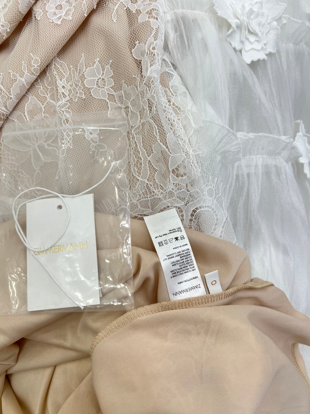 Zimmermann 3D Floral Appliqué Two-Piece Dress Set