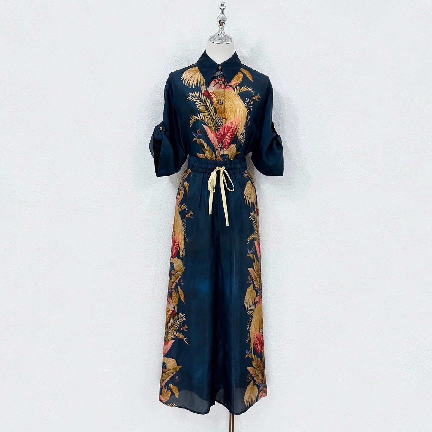 Zimmermann Silk Printed Shirt and Wide-Leg Pants Set