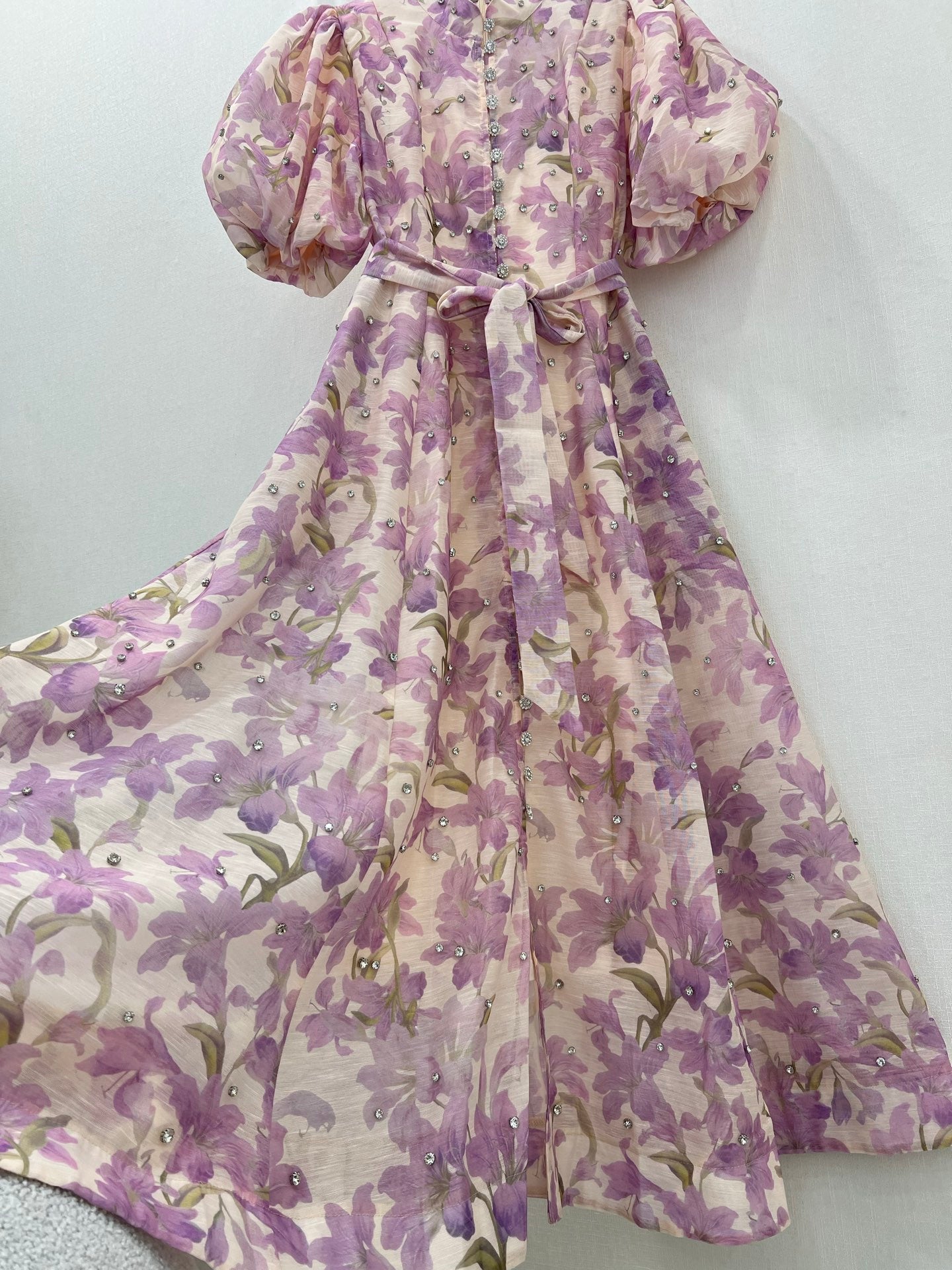 Zimmermann Beaded Floral Puff Sleeve Maxi Dress – 2-Piece Set