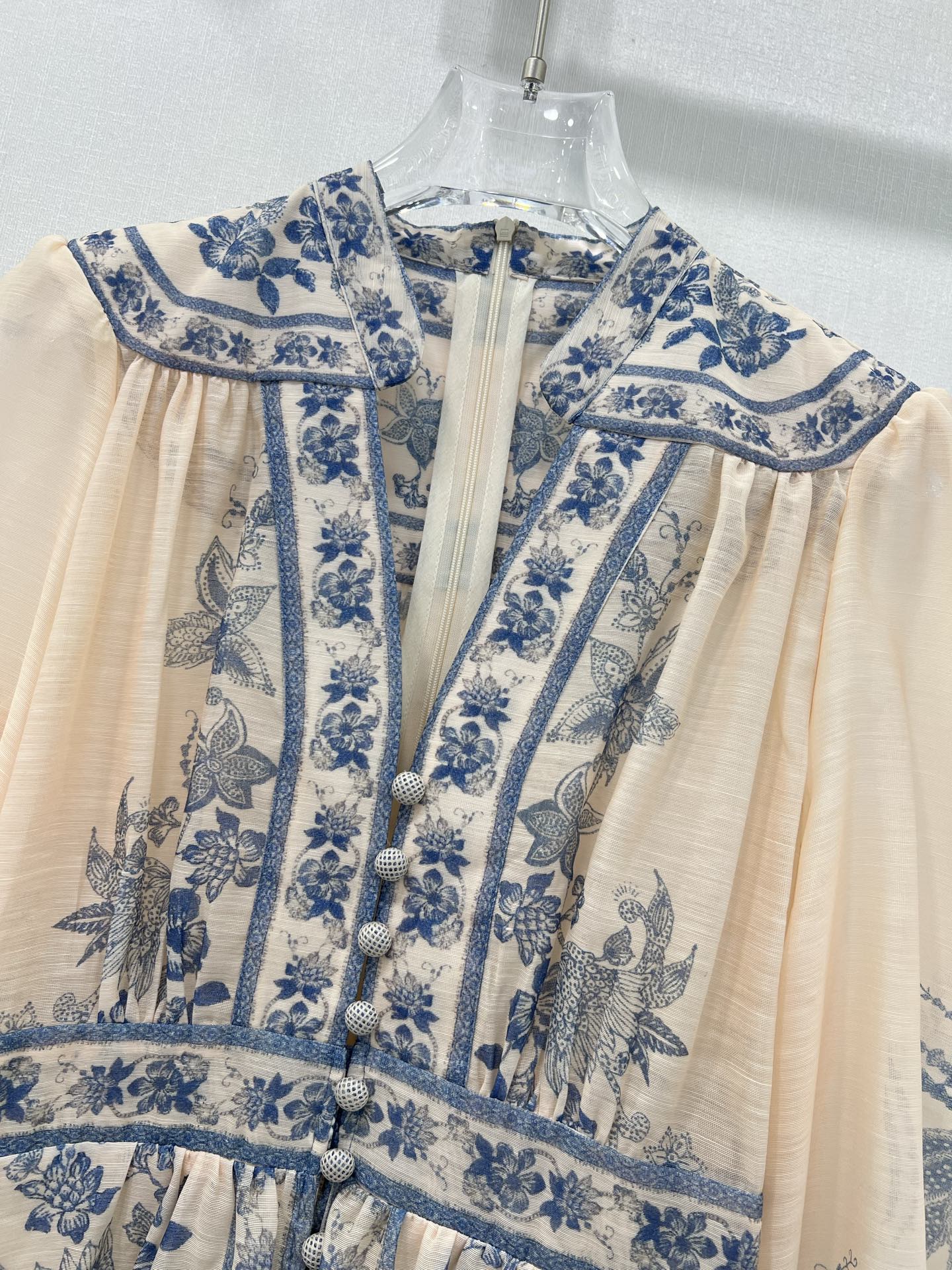 Zimmermann Floral Embroidered Maxi Dress with Animal Motif Hem