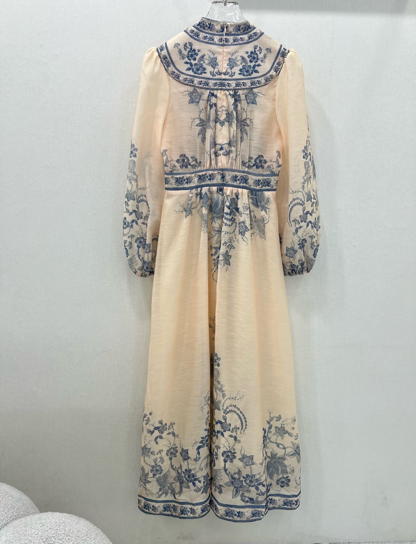 Zimmermann Floral Embroidered Maxi Dress with Animal Motif Hem