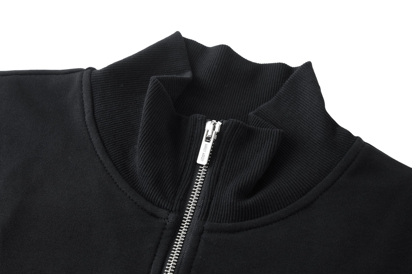 Miu Miu Logo Embroidered Half-Zip Sweatshirt – Black