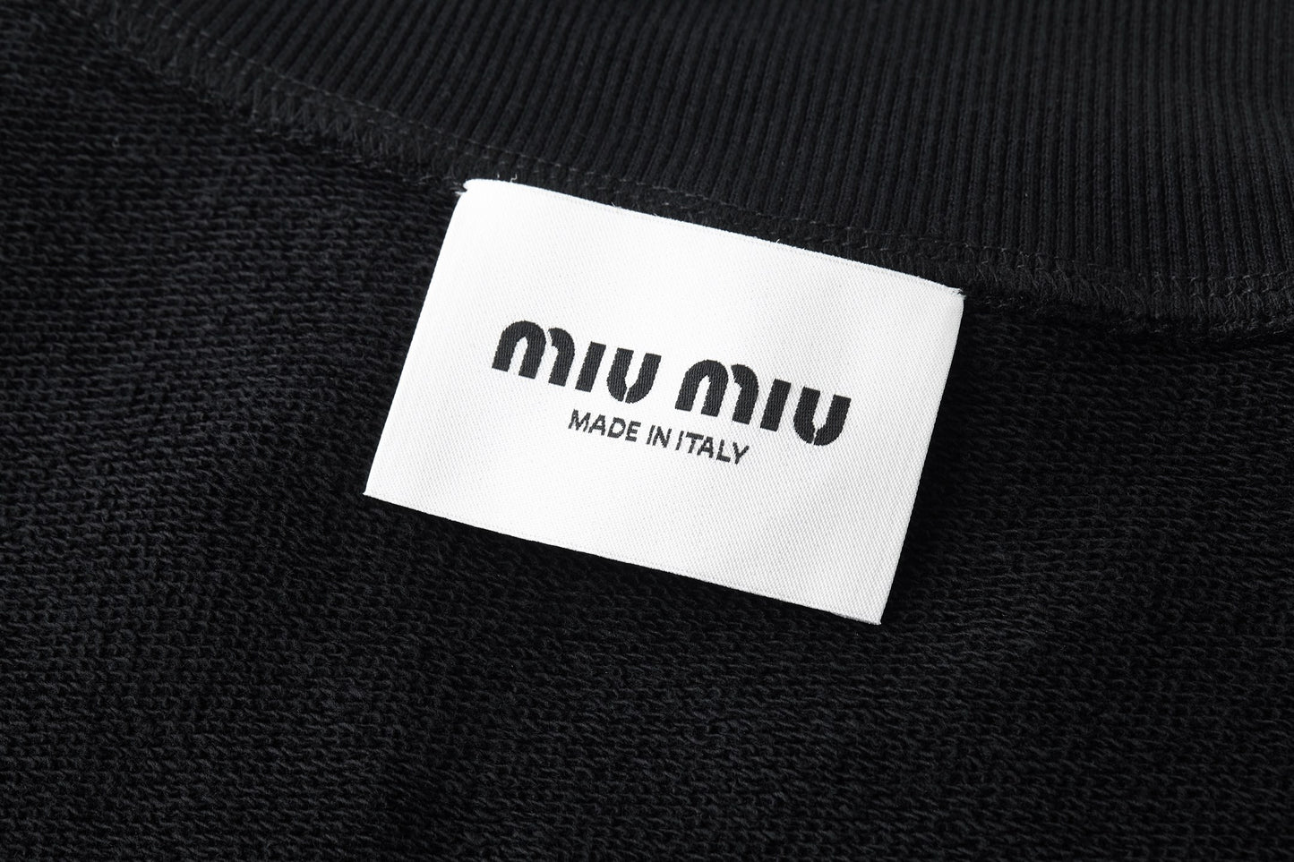 Miu Miu Logo Embroidered Half-Zip Sweatshirt – Black