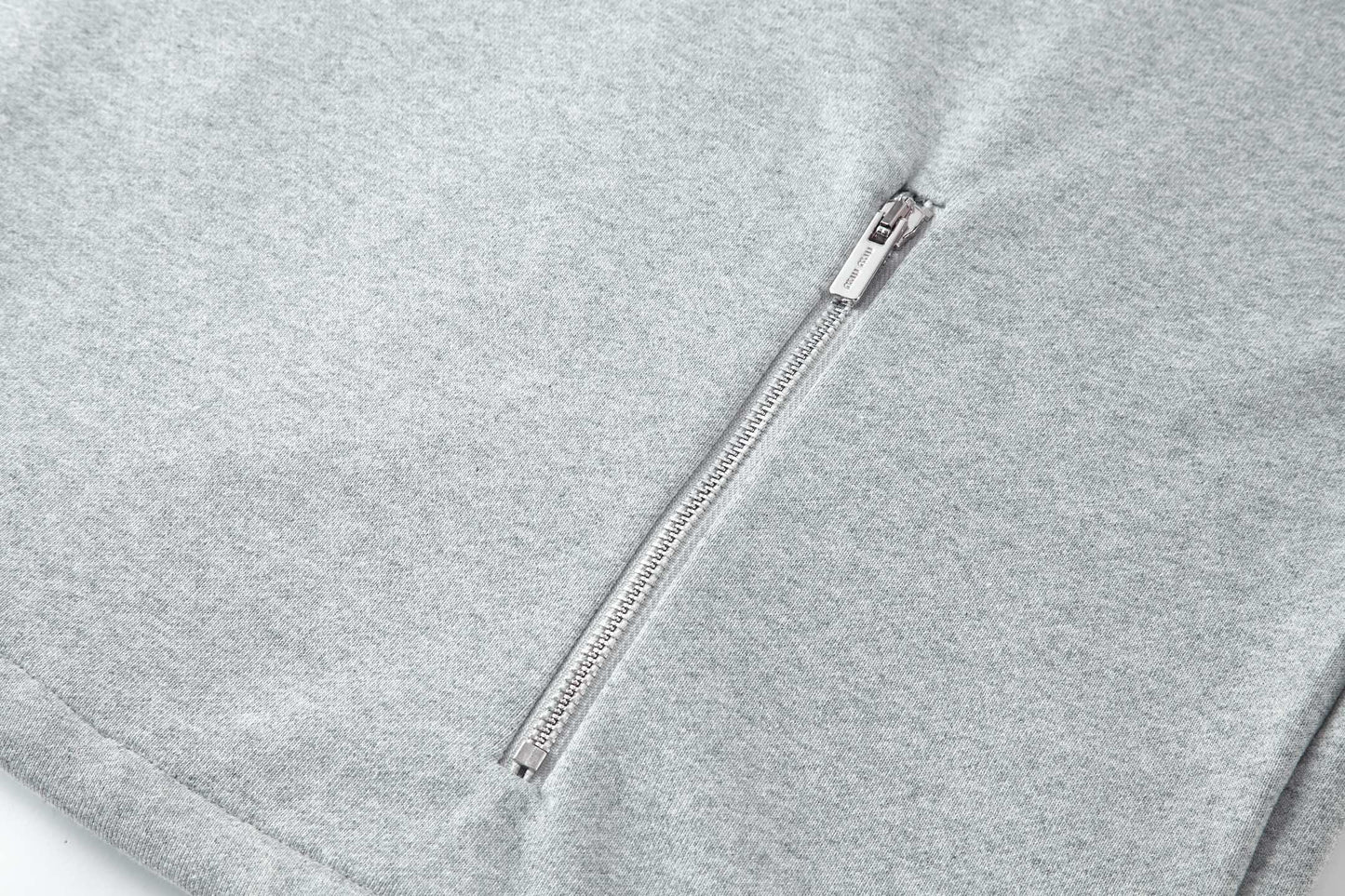 Miu Miu Logo Half-Zip Sweatshirt – Grey