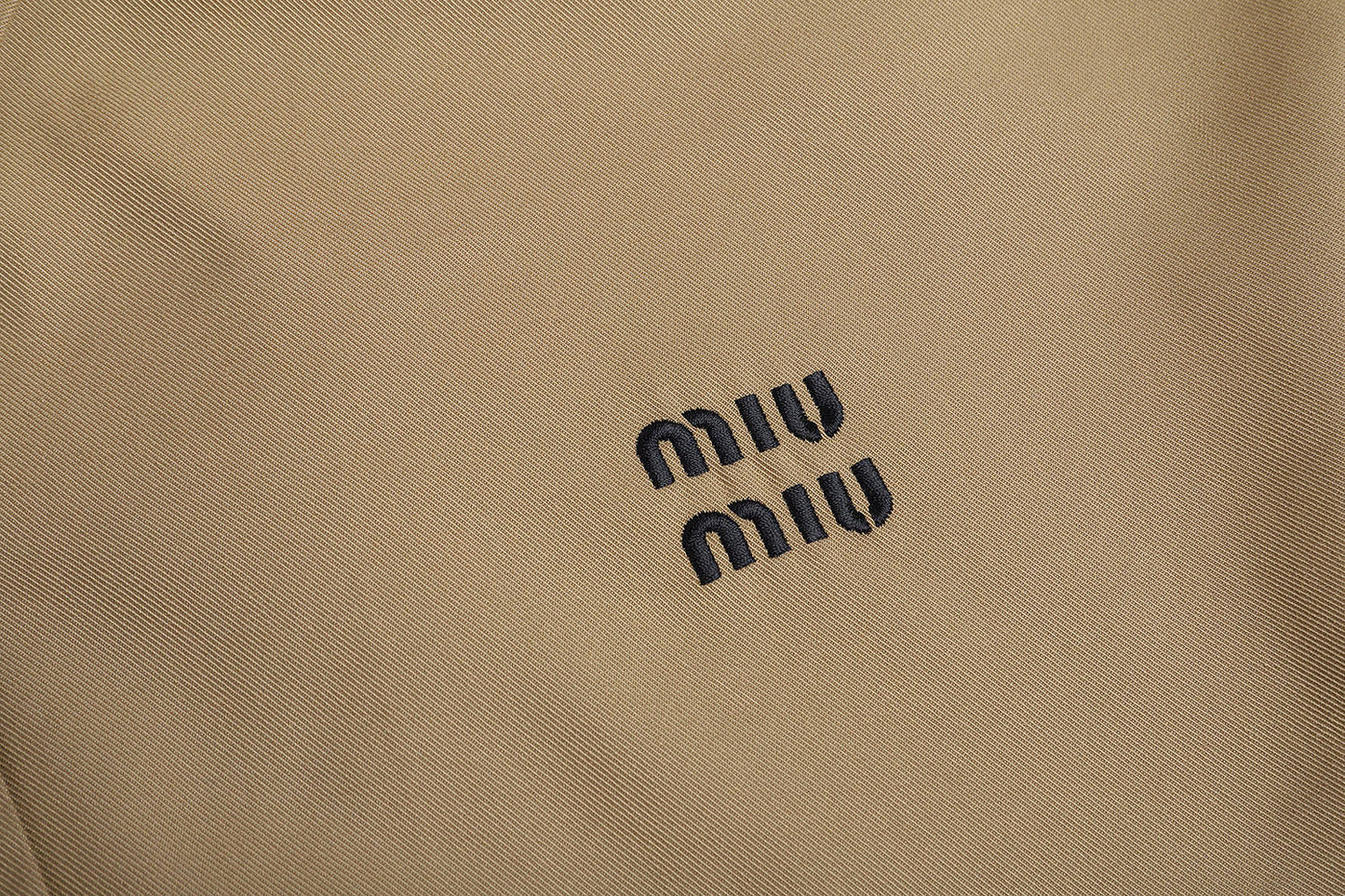 Miu Miu Embroidered Button-Up Jacket – Khaki