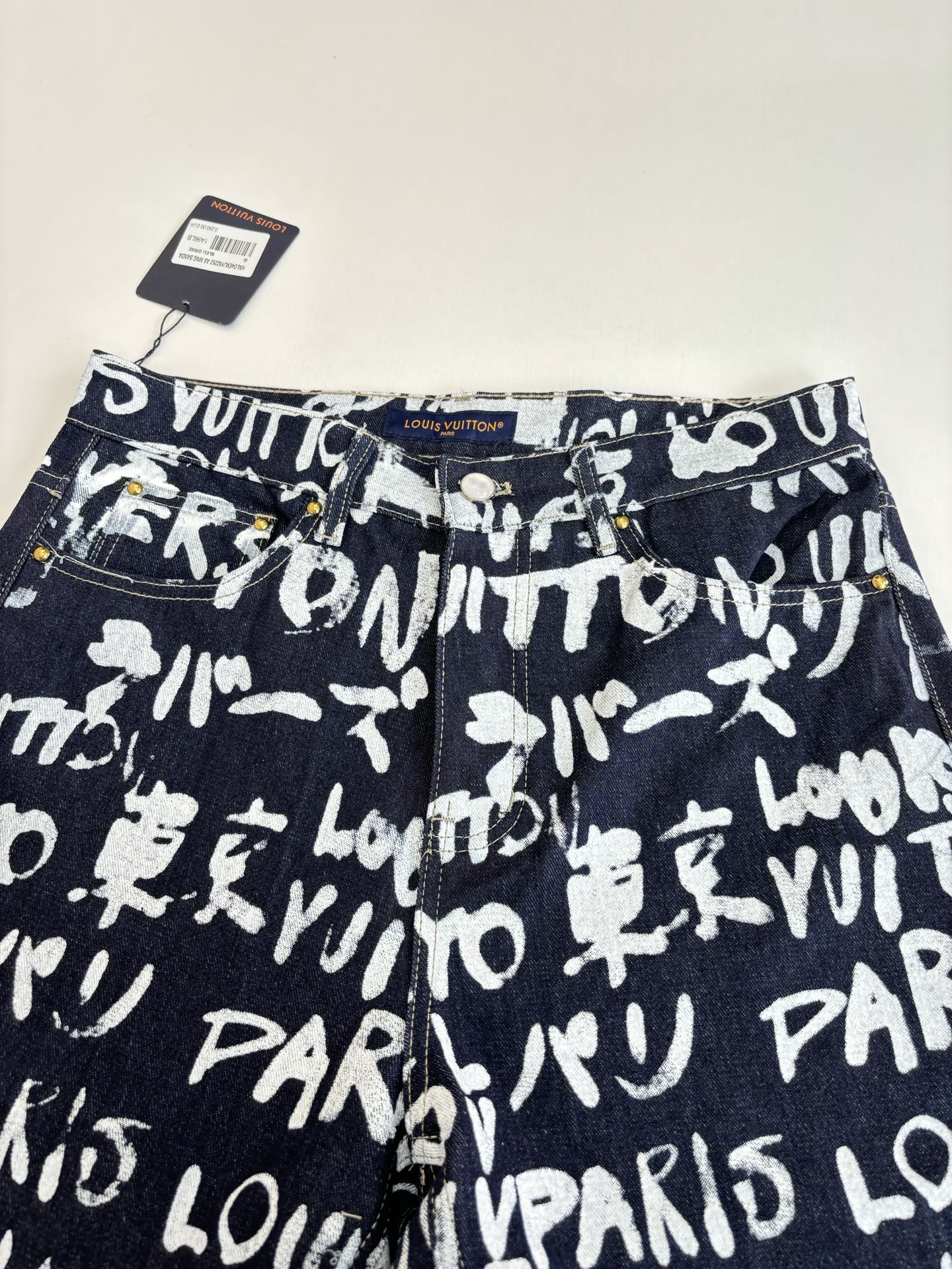 Louis Vuitton FW25 Nigo Collaboration Graffiti Denim Jacket and Jeans - Unisex