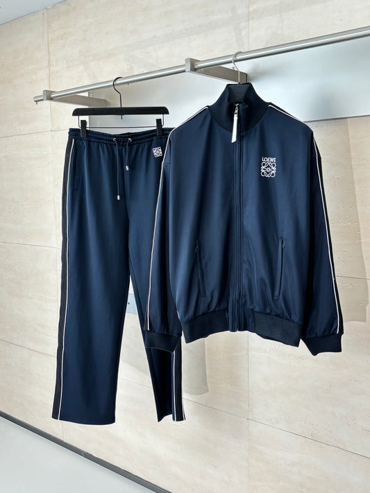 Loewe Logo Embroidered Blue Tracksuit - Jacket & Pants Set - Unisex