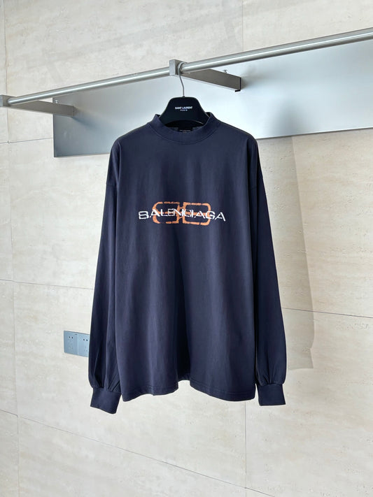 Balenciaga Vintage Logo Print Long Sleeve T-shirt