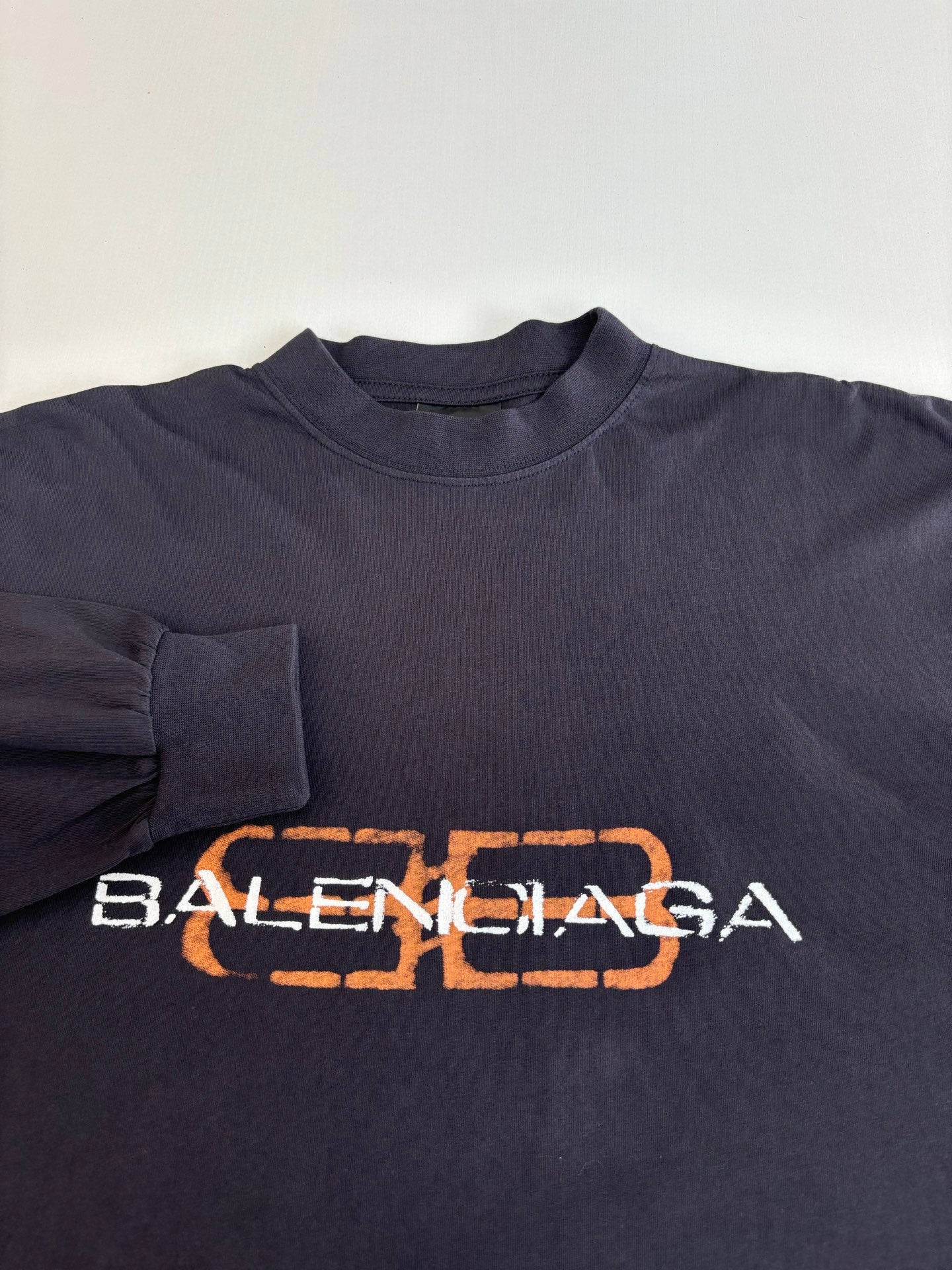Balenciaga Vintage Logo Print Long Sleeve T-shirt