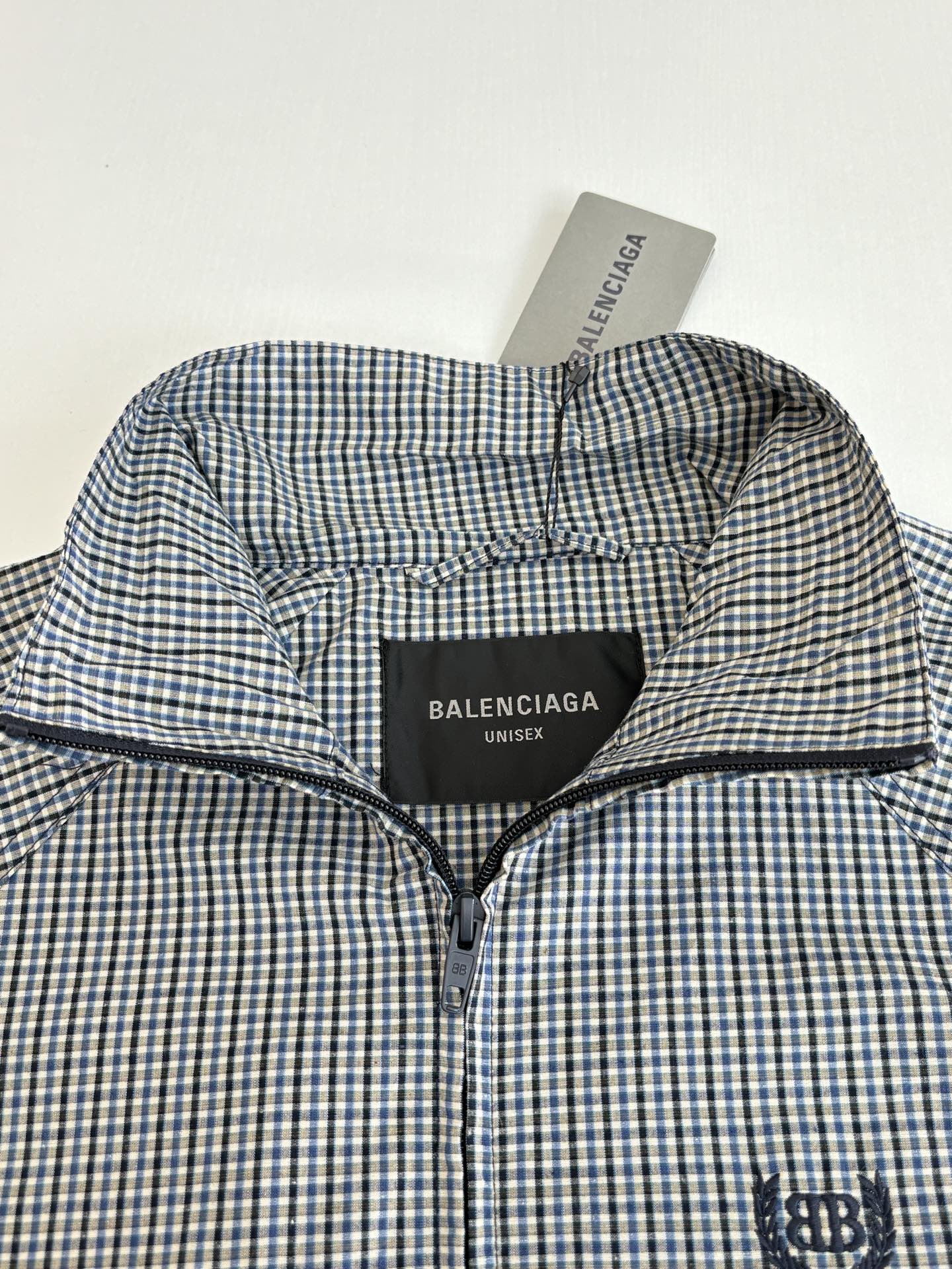 Balenciaga 2025 Embroidered Wheat Logo Checkered Jacket - Unisex