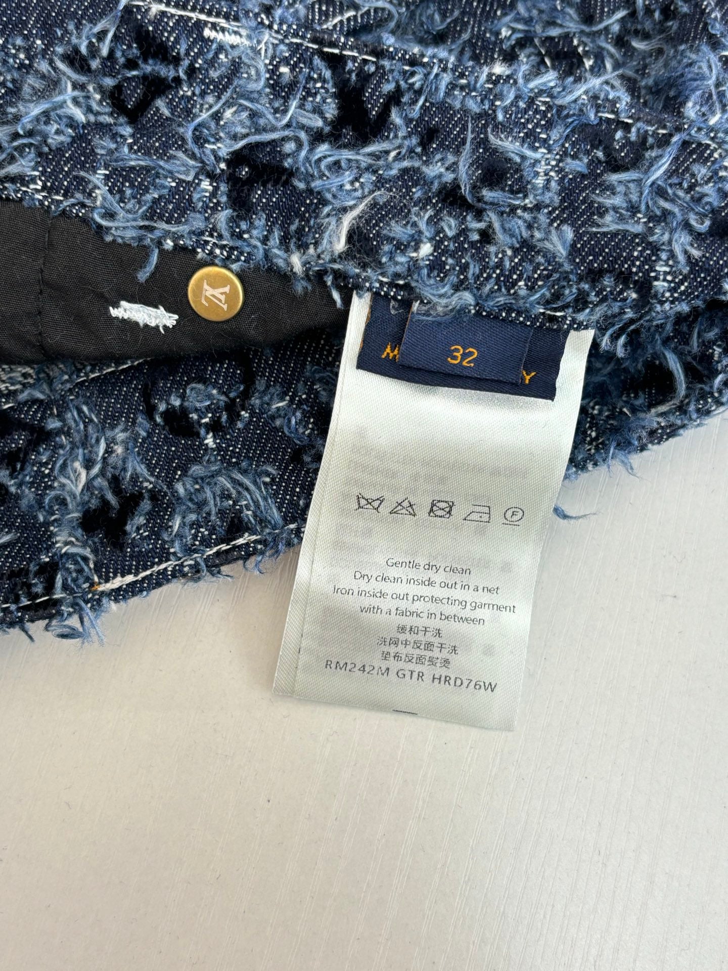 Louis Vuitton 25FW Logo Jacquard Fringed Denim Jacket and Jeans Set