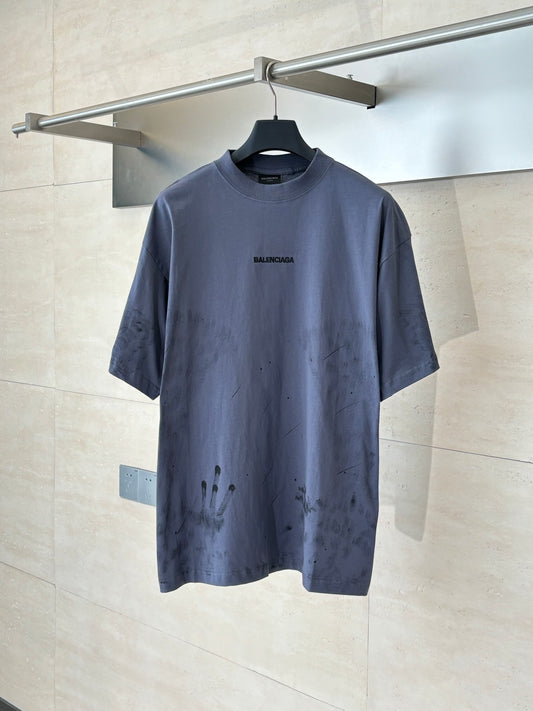 Balenciaga Ink Stained Embroidered Short-Sleeve T-shirt