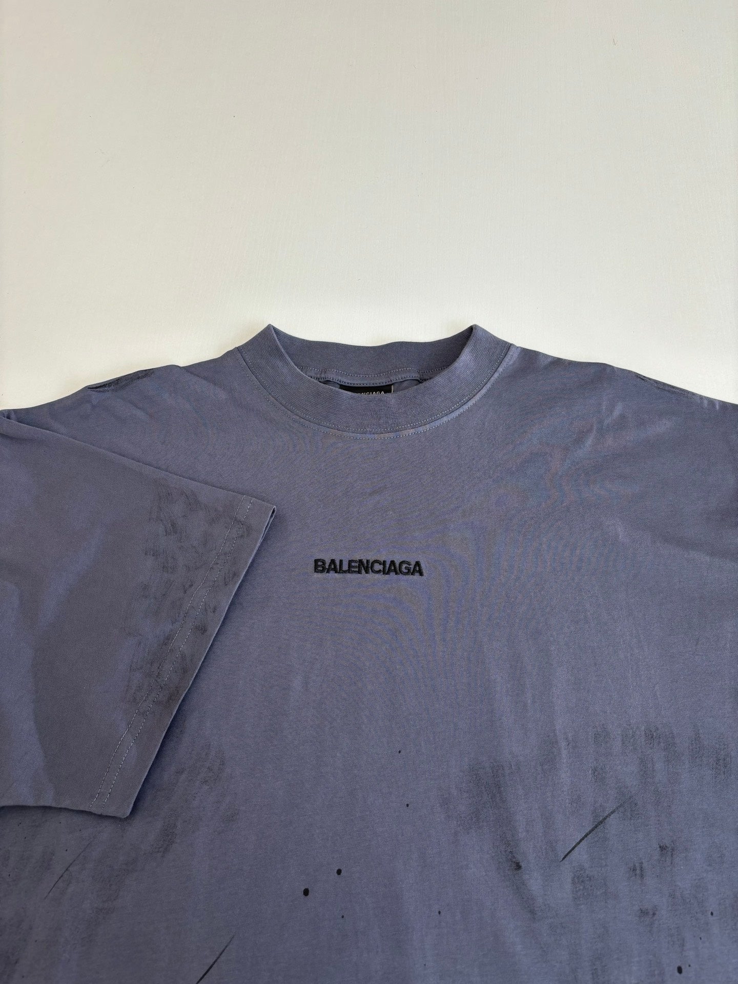 Balenciaga Ink Stained Embroidered Short-Sleeve T-shirt